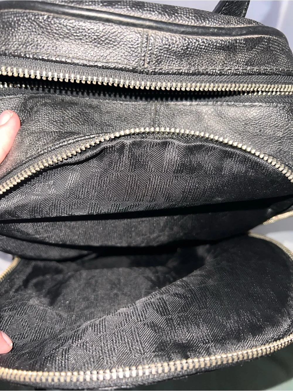 Michael Kors Black Leather Backpack with Silver Studs